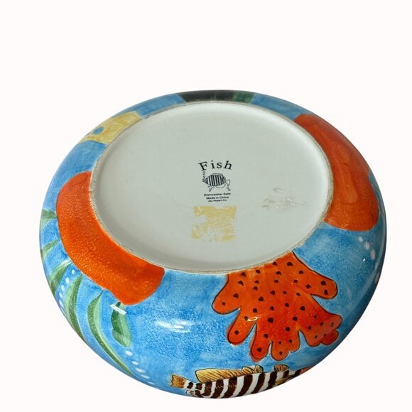 Tropical Ocean Fish Bowl Planter Coastal Beach House Decor Sea Art By Jay Import - Picture 9 of 16